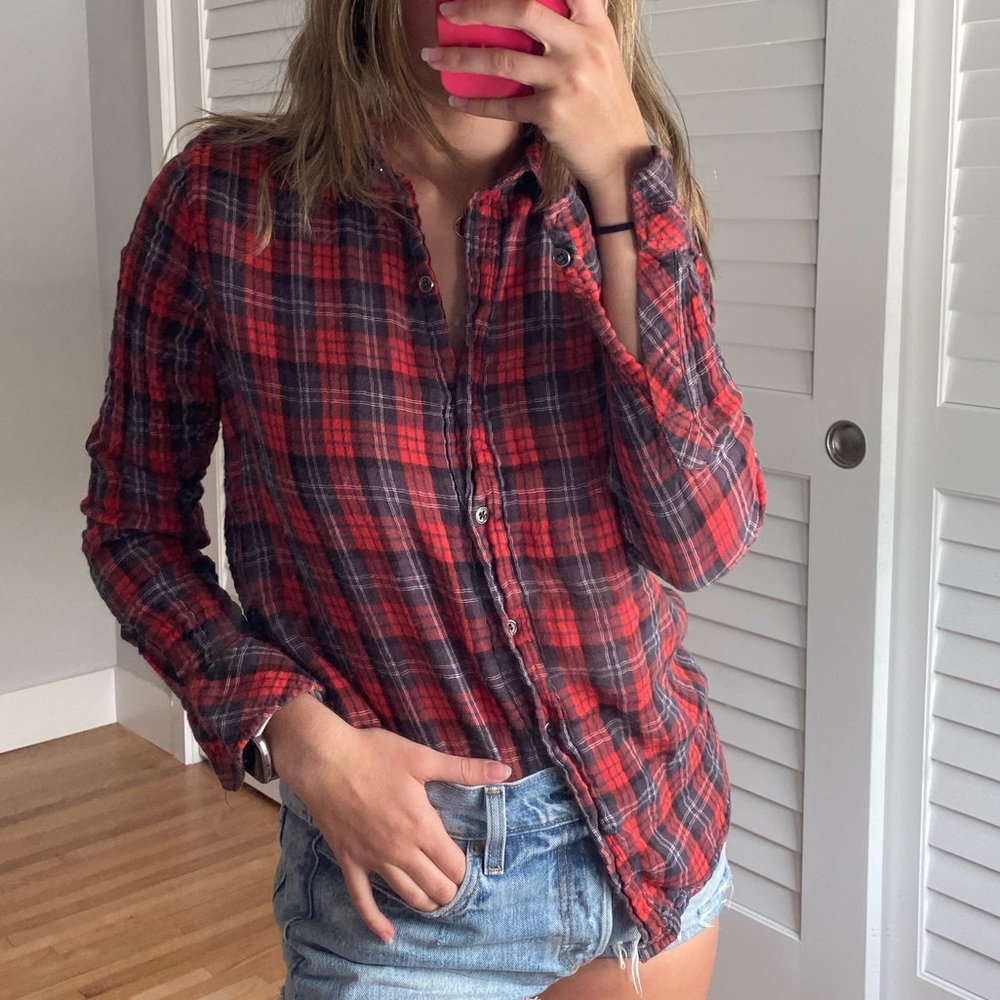red flannel top